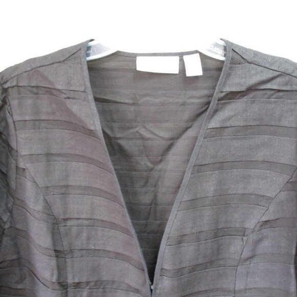 Womens Chico's Black Topper Jacket 3/4 Sleeves Lightweight Size Medium - Picture 2 of 4